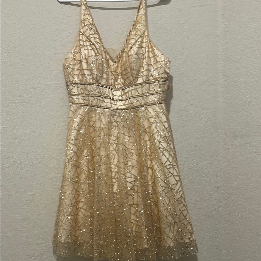 Elegant Gold Sequin Dress